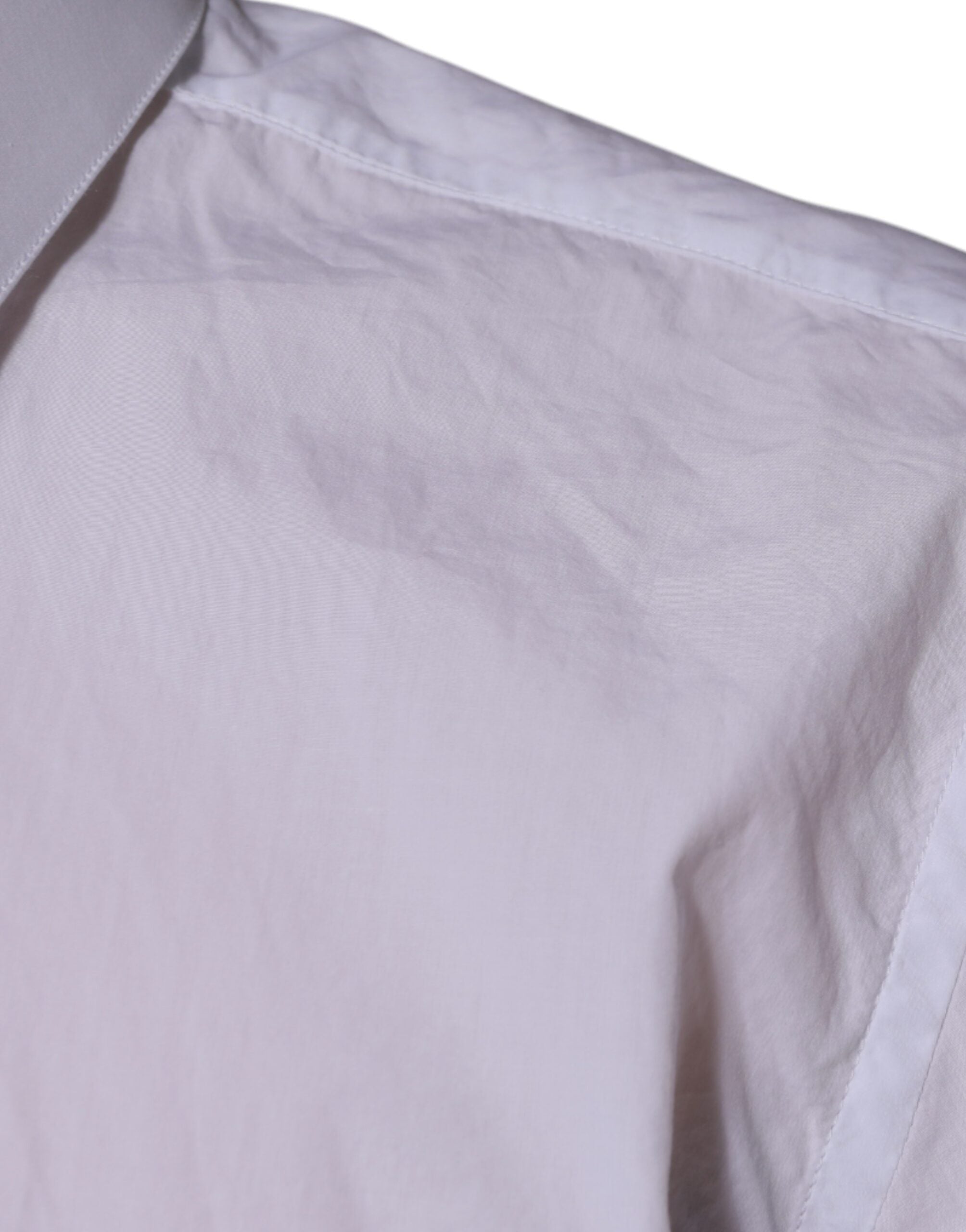 Dolce & Gabbana White Slim Fit MARTINI Men's Cotton Shirt